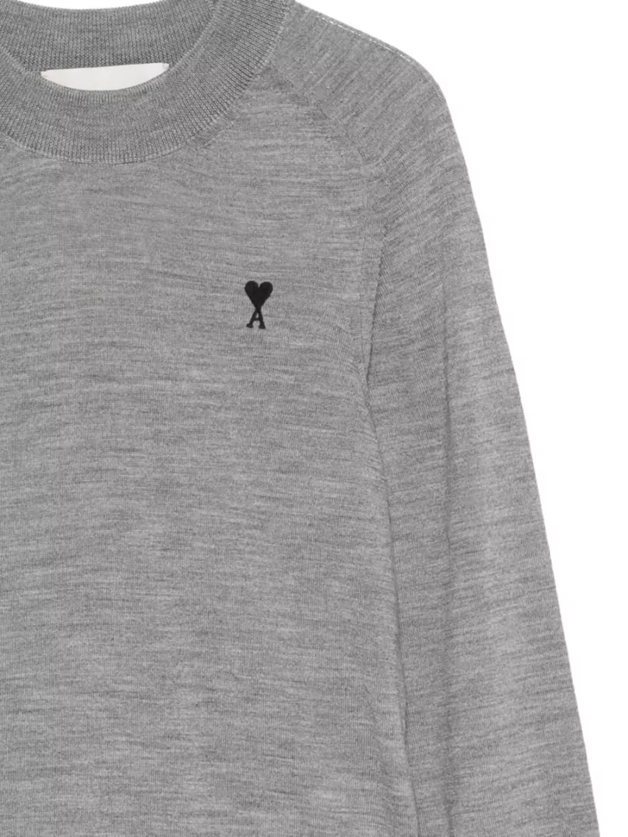 Ami Paris Merino Wool Logo-Embroidered Jumper