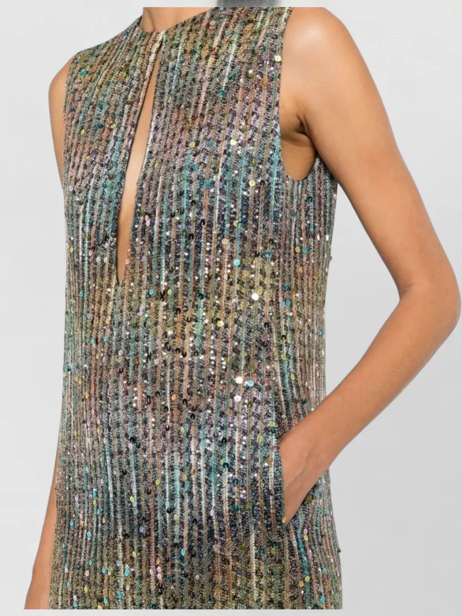 Missoni Metallic Sleeveless Cutout Mini Dress