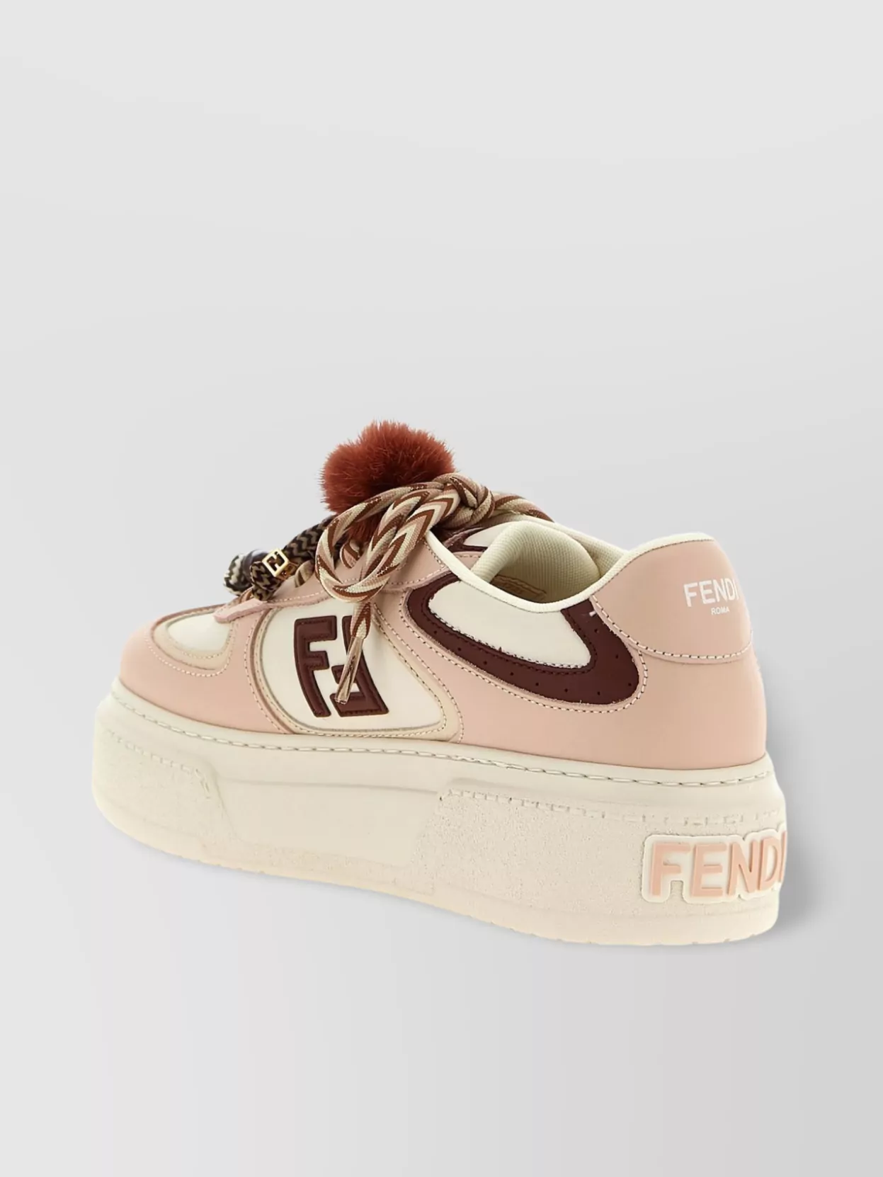 Fendi Match Platform Pom-Pom Contrast Sneakers