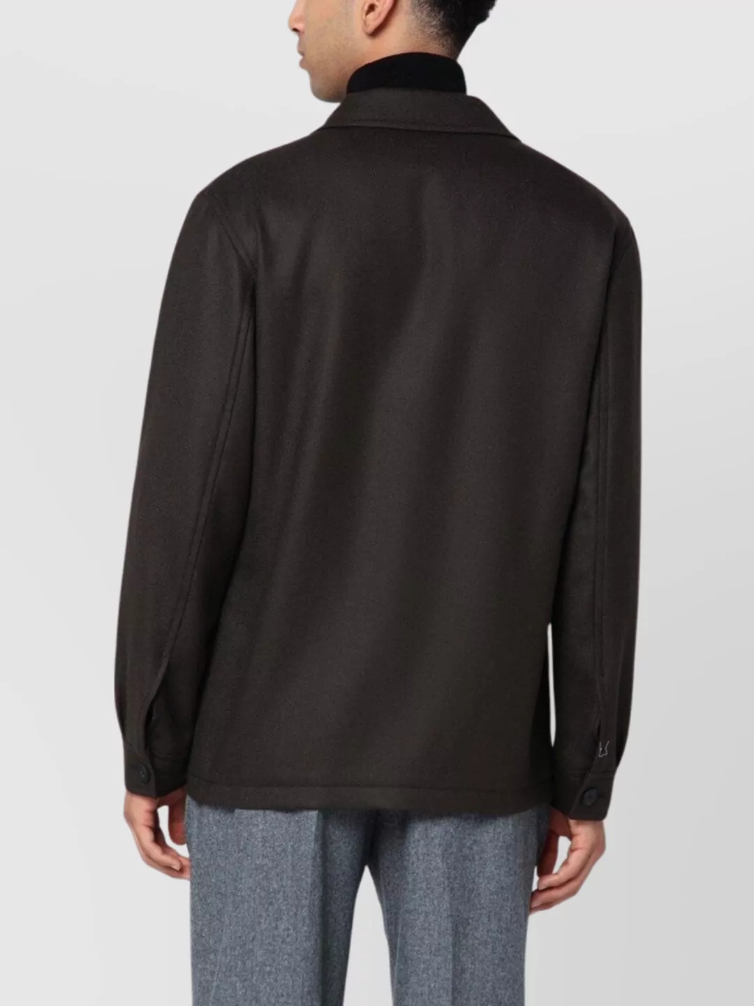 Tagliatore Wool Jacket With Chest Pockets And Collar In Brown