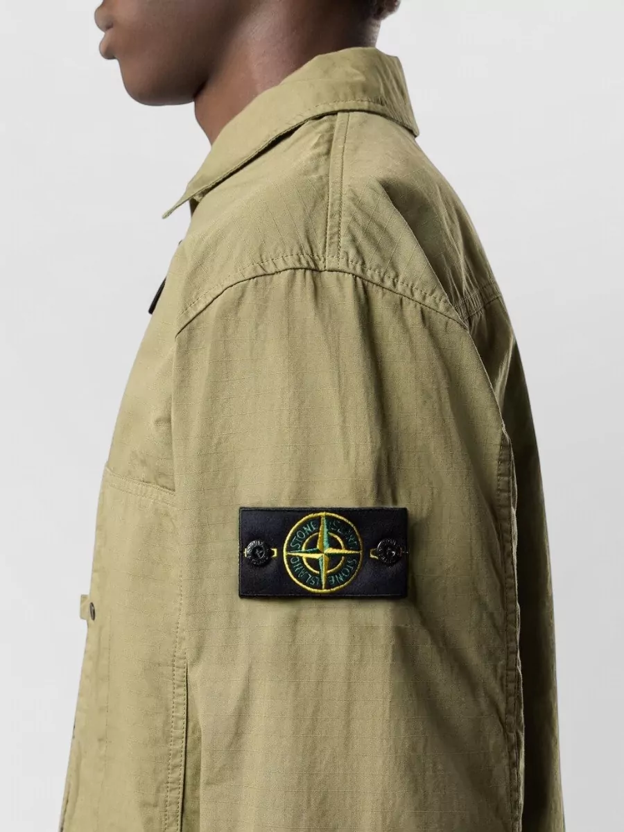 Stone Island Overshirt Comfort Fit Collared Front Pockets