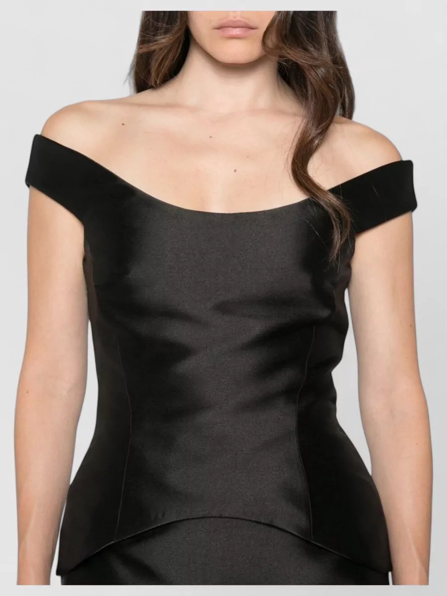 Solace London Off-Shoulder Peplum Maxi Dress