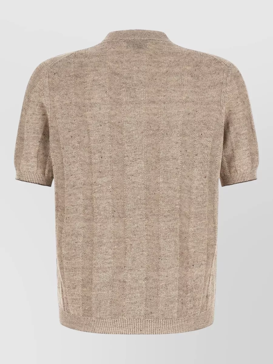 Brunello Cucinelli Linen And Cotton Short-Sleeve Crew-Neck Sweater