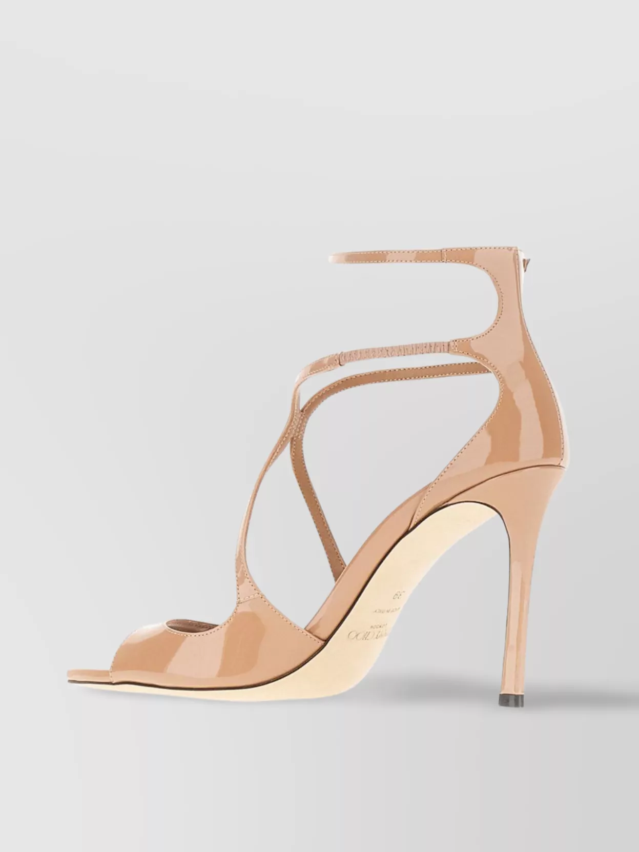 Jimmy Choo Strappy Patent Leather Peep Toe Sandals