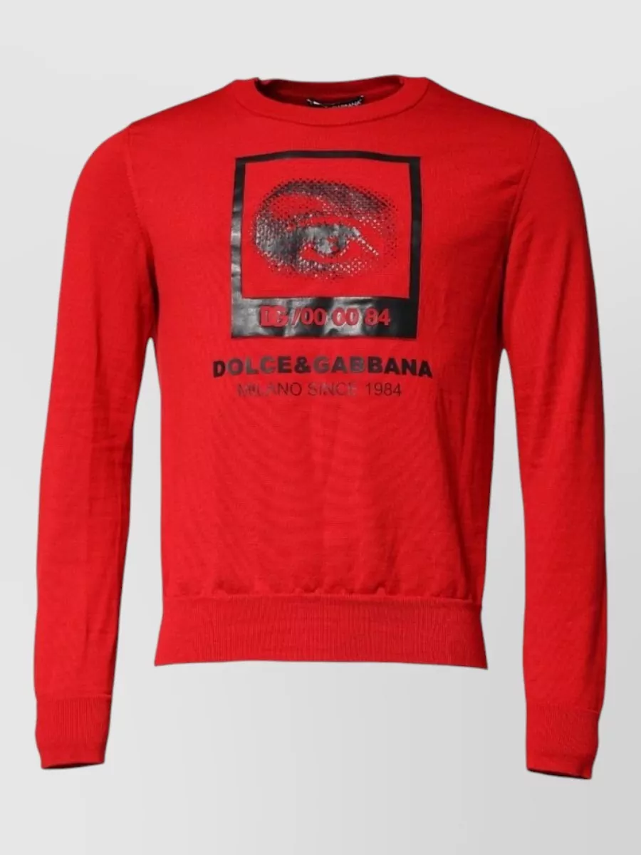 Dolce&Gabbana wool graphic-print crew-neck long-sleeve sweater