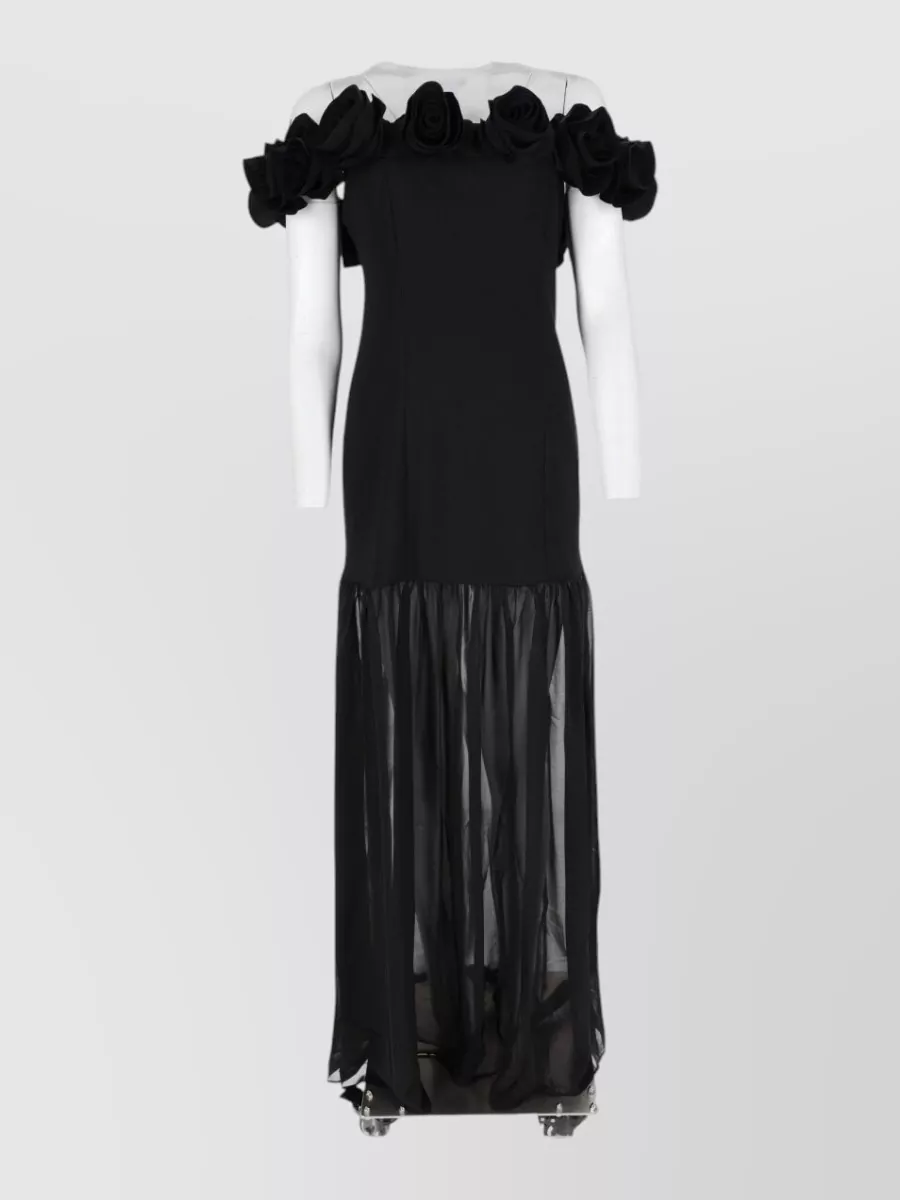 Rotate floral appliqué maxi dress