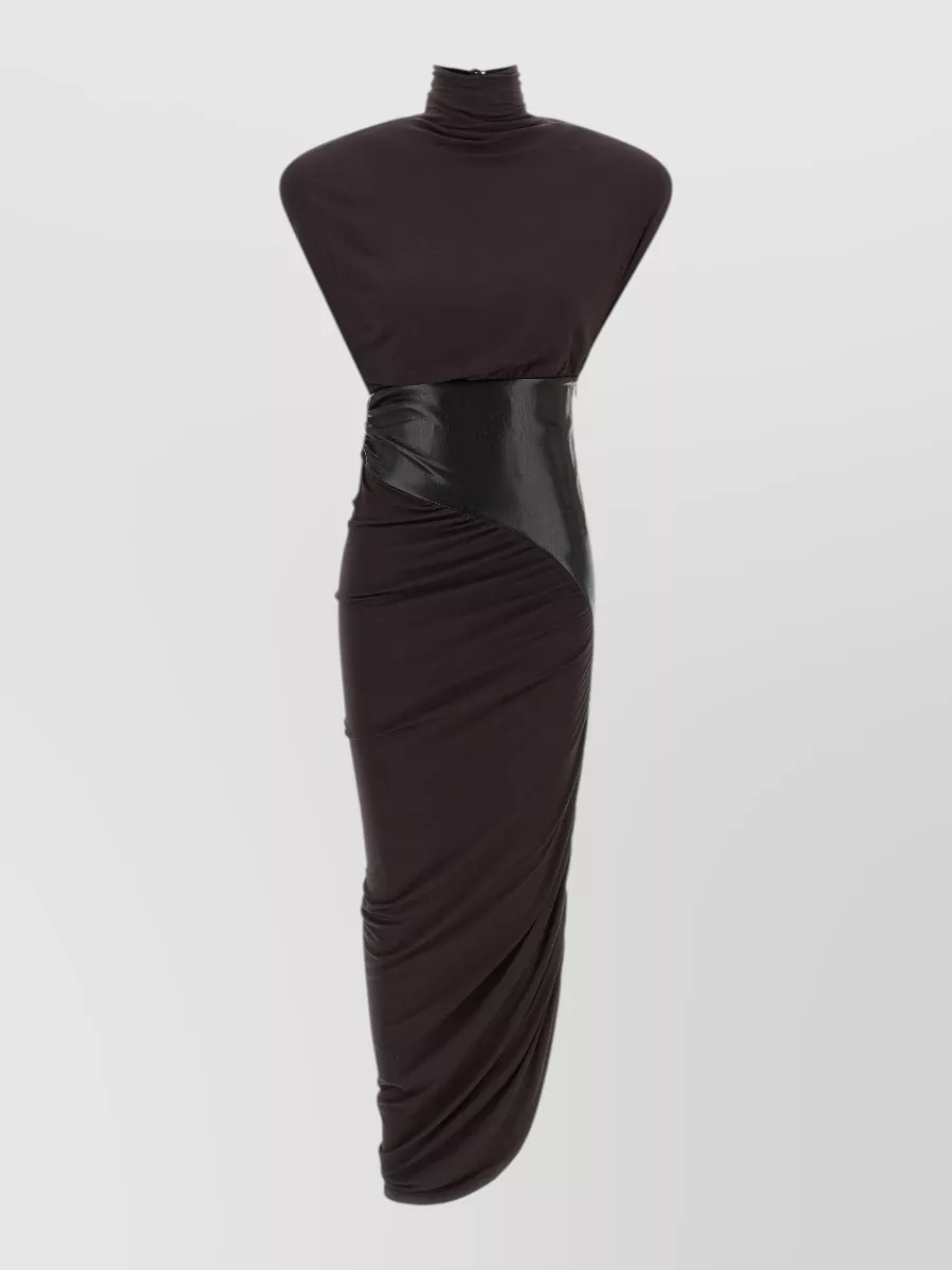 The Andamane draped asymmetric midi dress