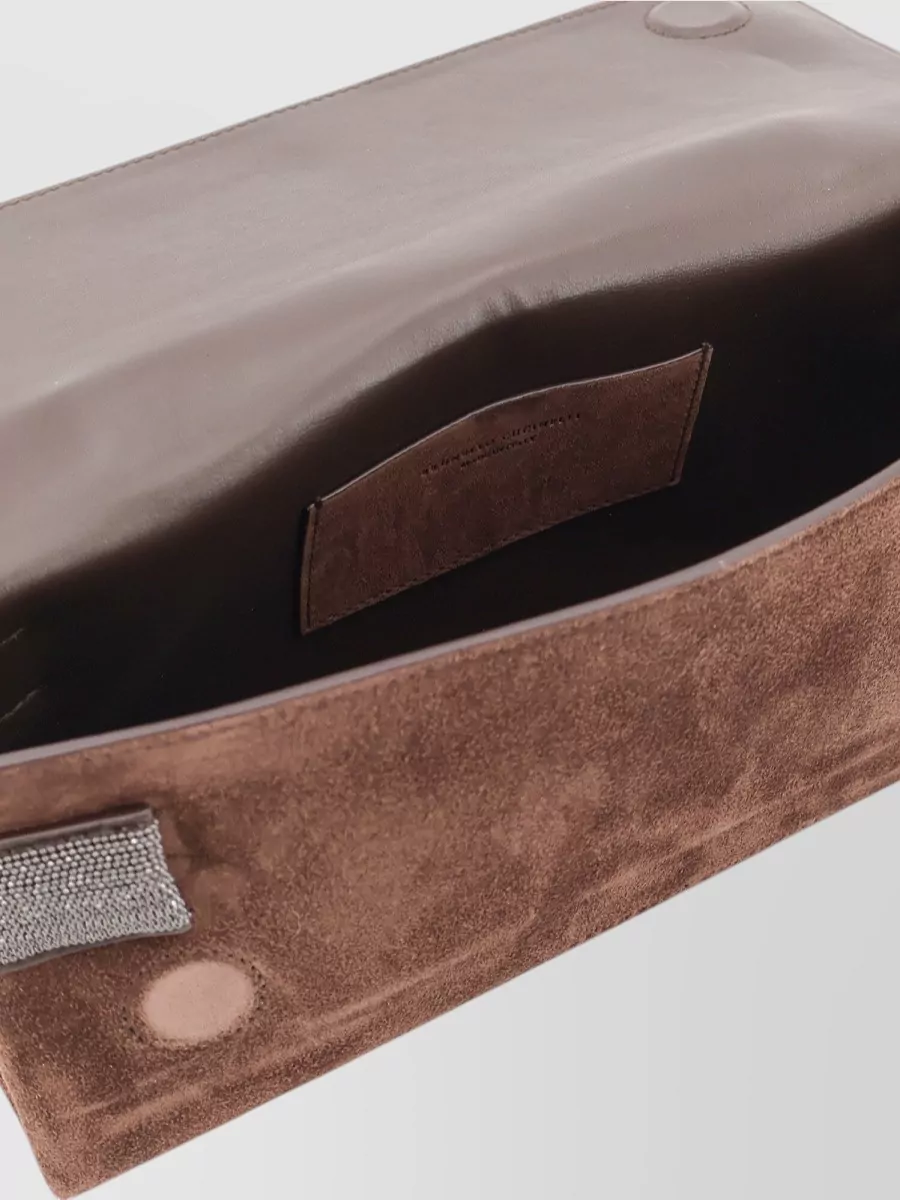 Brunello Cucinelli Monili Suede Clutch Bag