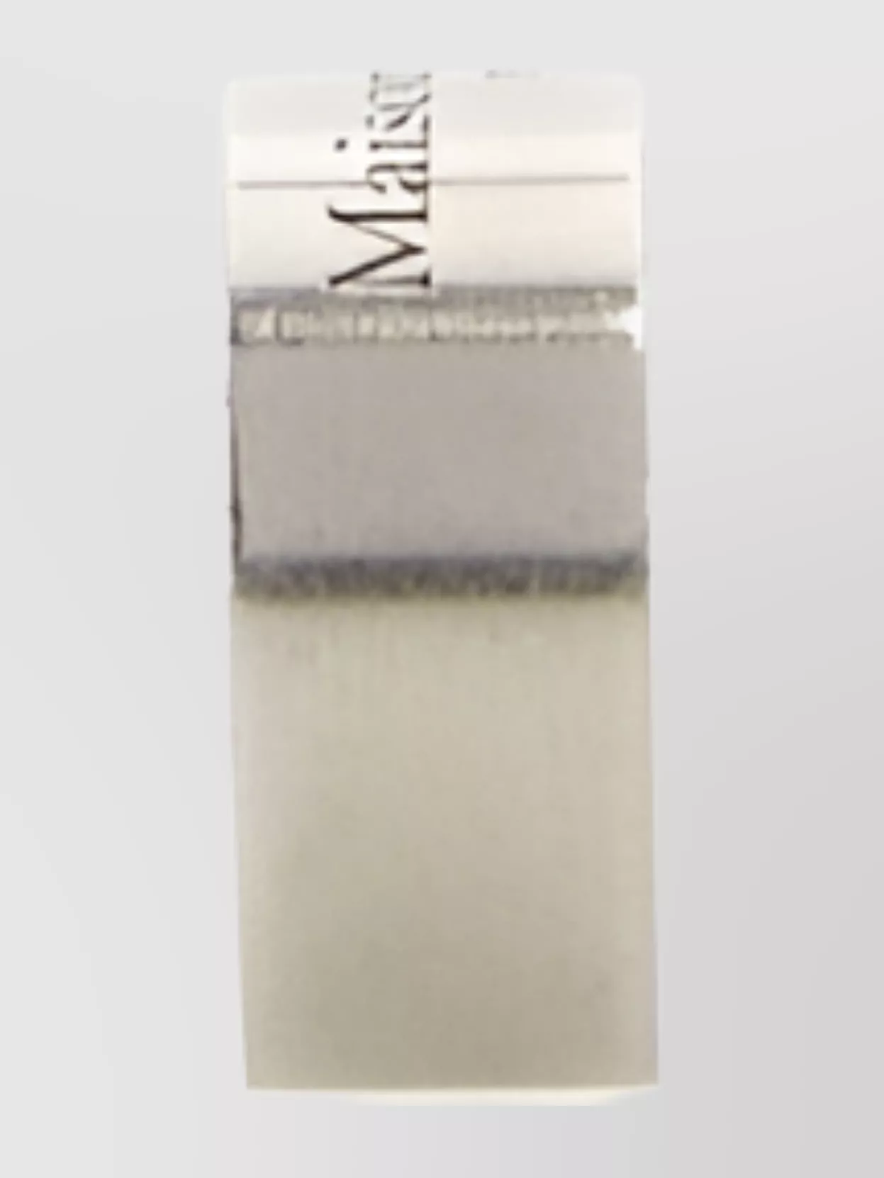 Shop Maison Margiela Logo Engraved Silver Band Ring In Cream