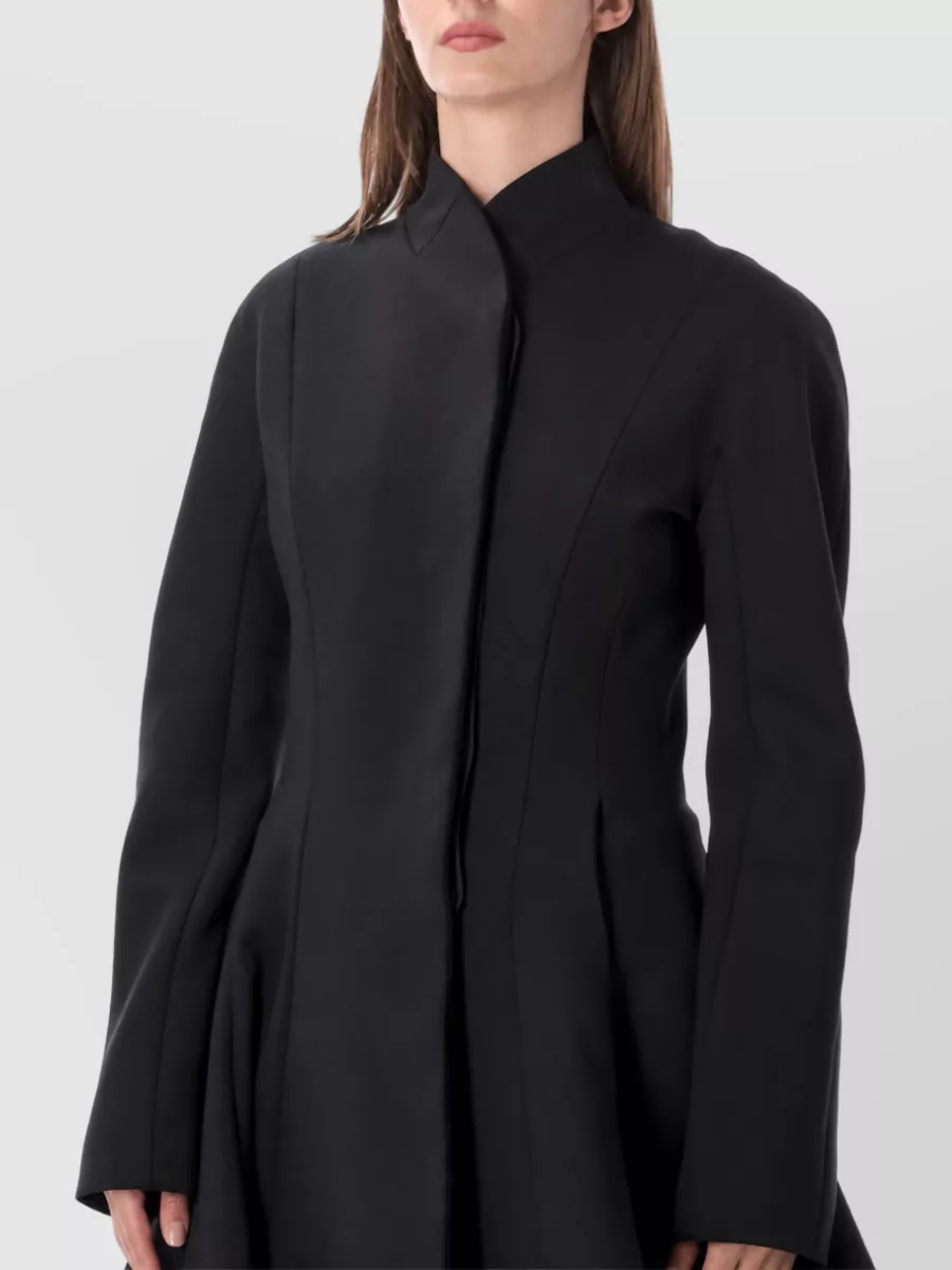 Stella Mccartney Faux Fur Trimmed Peplum Coat