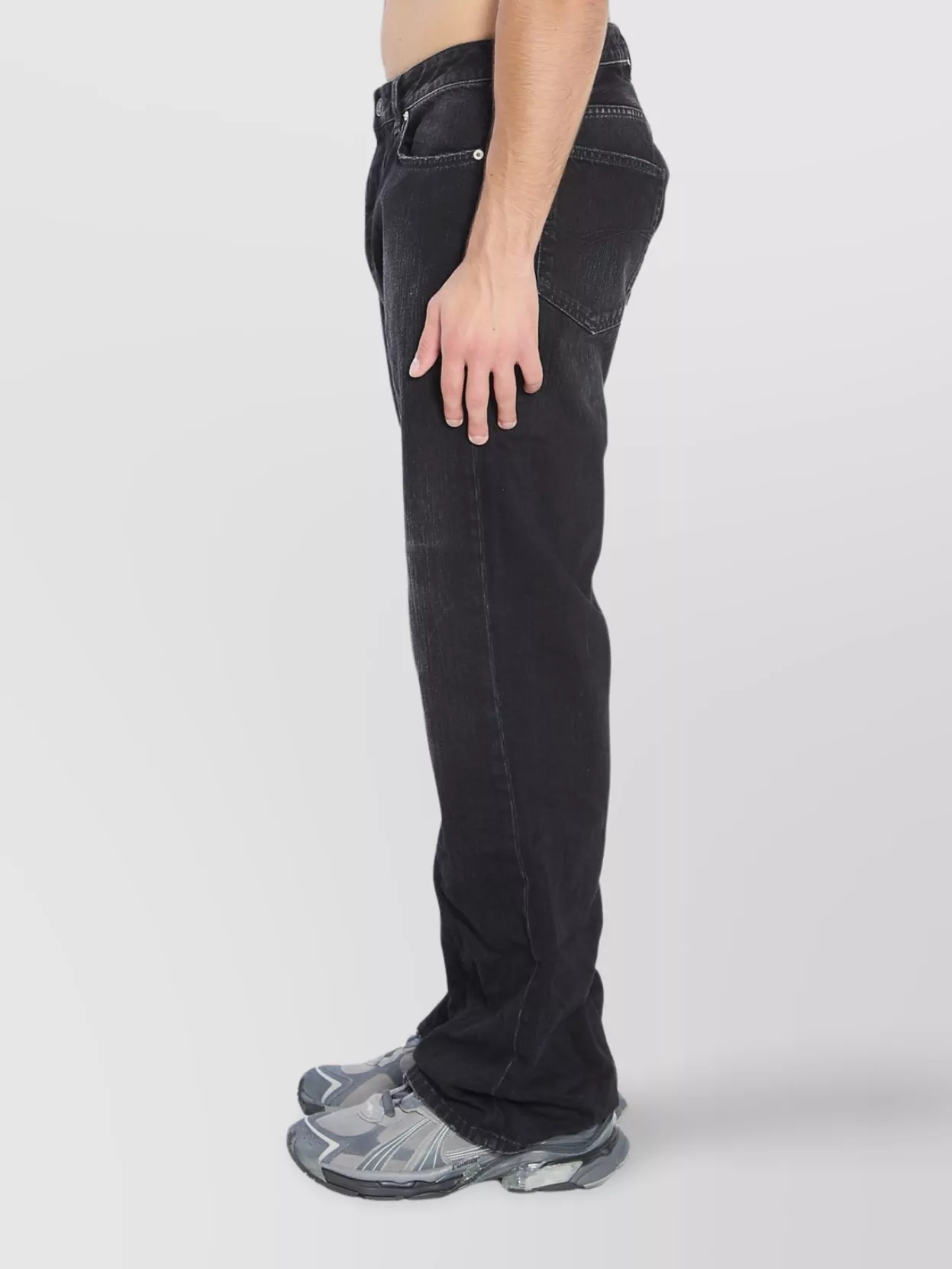 Balenciaga Relaxed Fit Distressed Denim Trousers