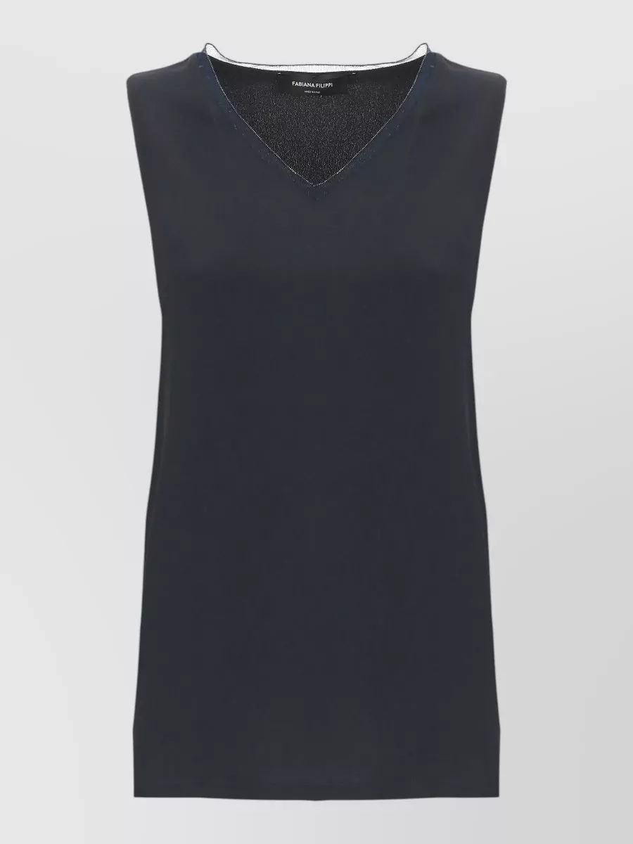 Fabiana Filippi silk v-neck sleeveless top