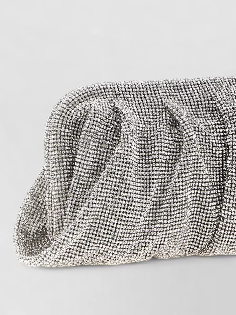 Benedetta Bruzziches Crystal-Embellished Draped Clutch Bag