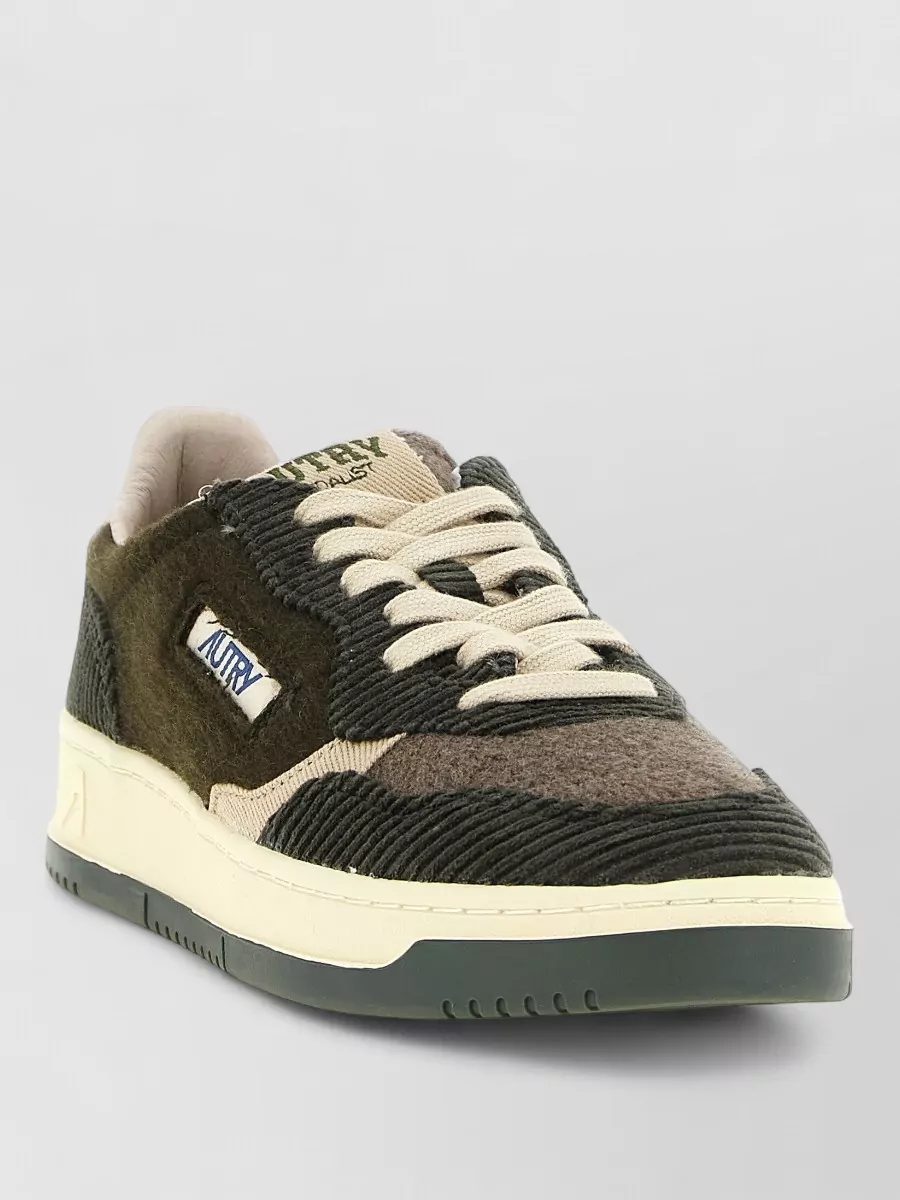 Autry velvet and felt low-top sneakers