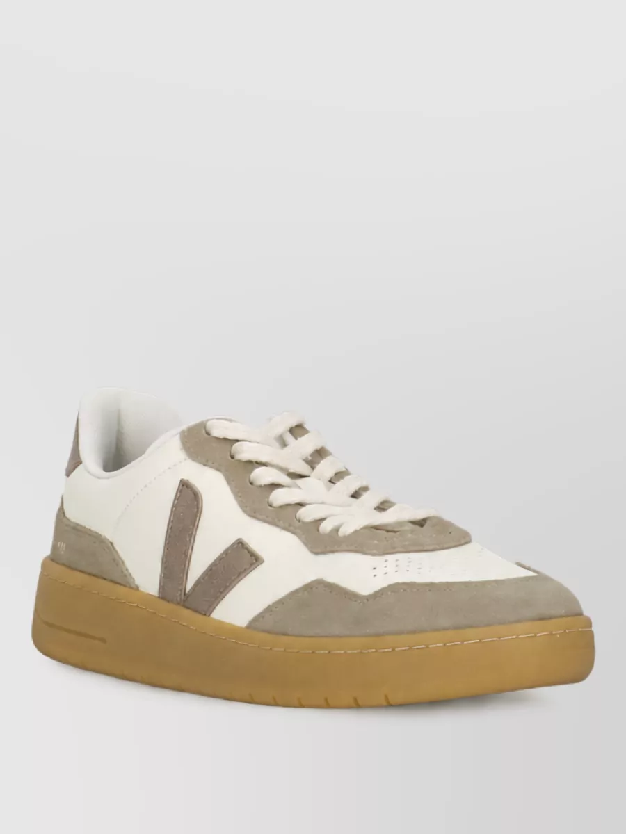 Veja Leather Low Top Lace-Up Sneakers