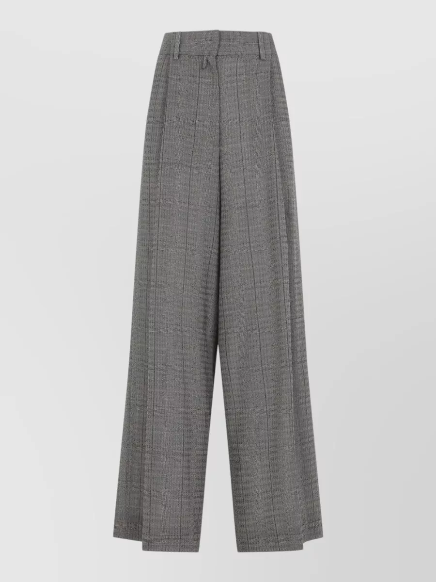 Dries Van Noten Wool High-Rise Pleated Wide-Leg Trousers