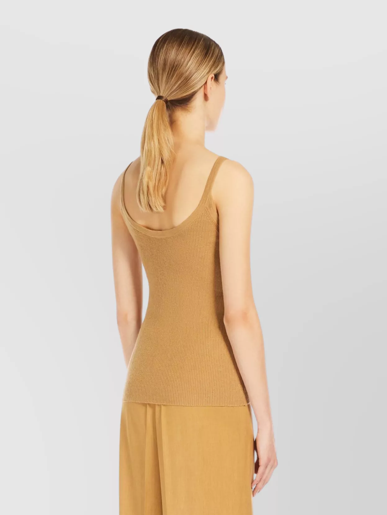 Max Mara Cashmere And Silk Ribbed Knit Top