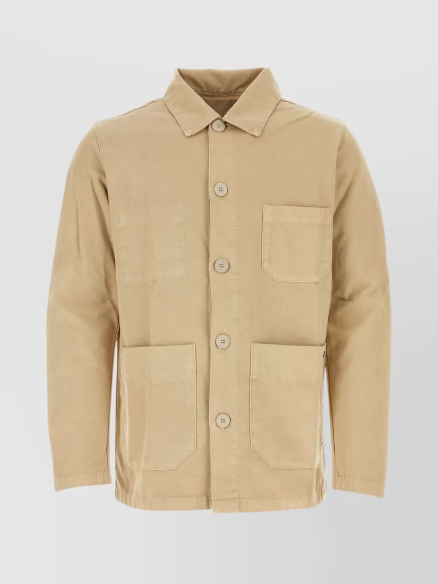 Shop Saint James Cotton Sirocco Shirt With Back Seam In Brown
