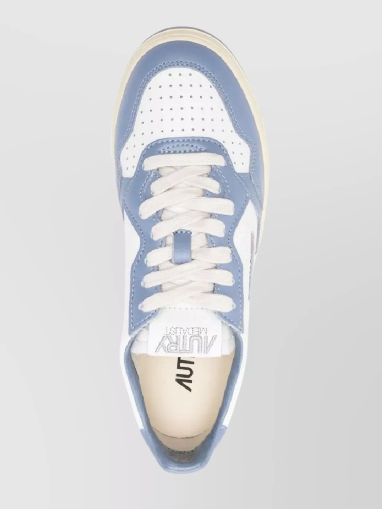 Autry Medalist Low Sneakers Leather Bicolor Paneling Perforated Sole In White