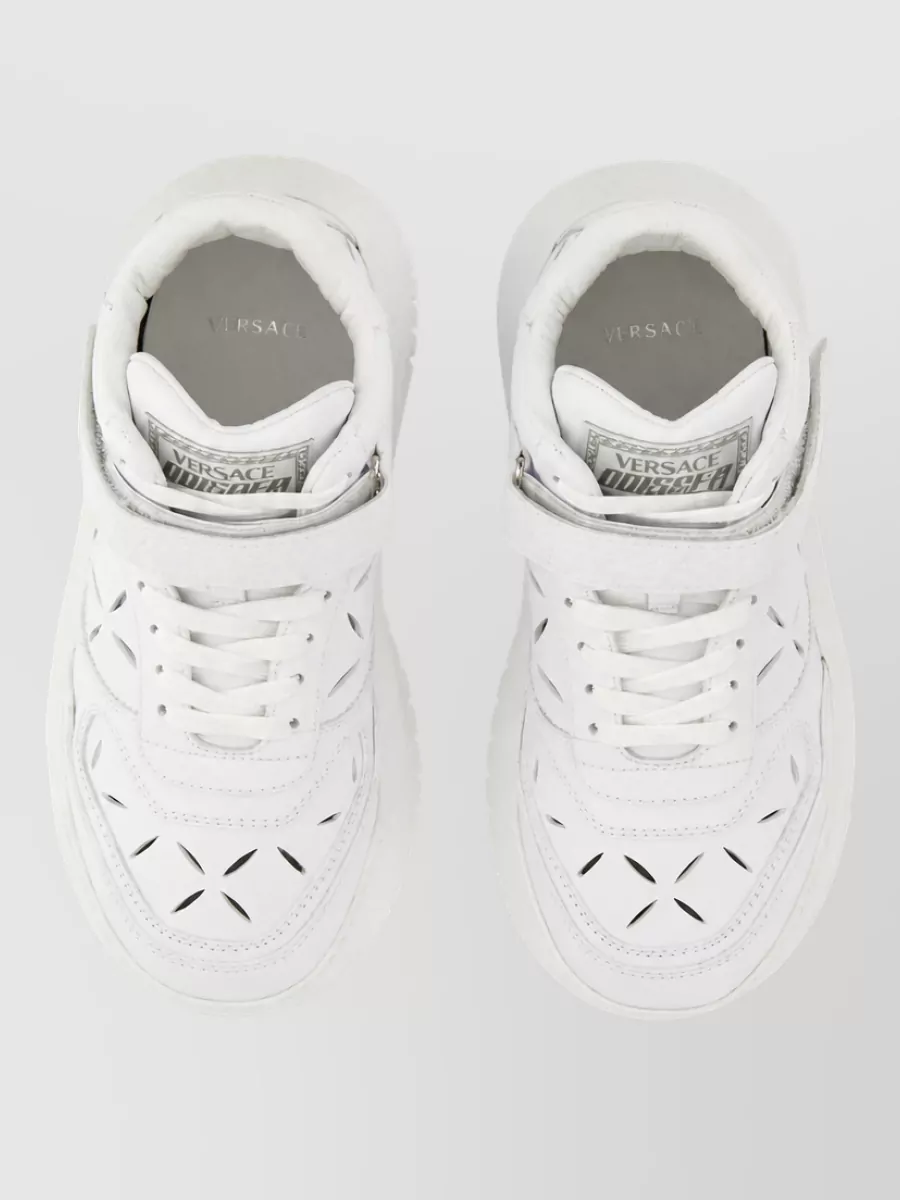 Versace Leather High-Top Sneakers