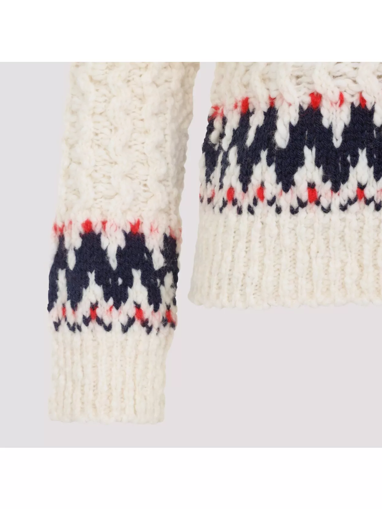 Moncler Grenoble Chunky Knit Crew Neck Sweater With Pattern
