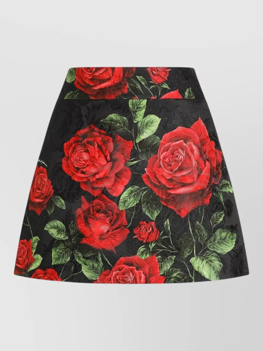 Dolce&Gabbana Floral-Print Fitted Skirt