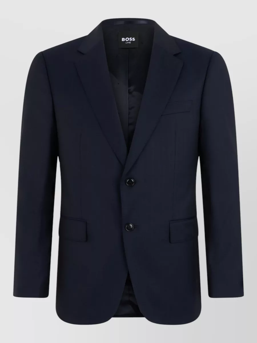 Boss virgin wool slim-fit single-breasted jacket