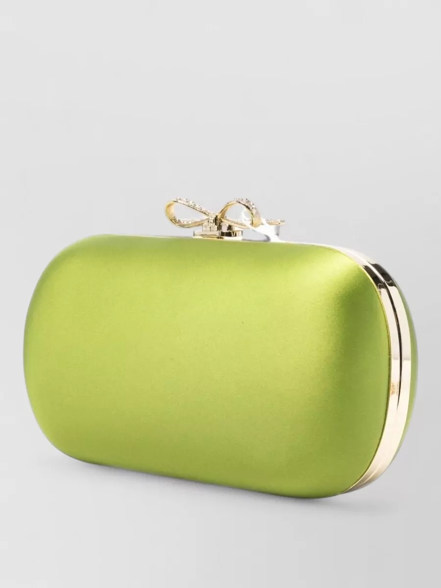 Self-Portrait The Bow Satin Clutch Bag
