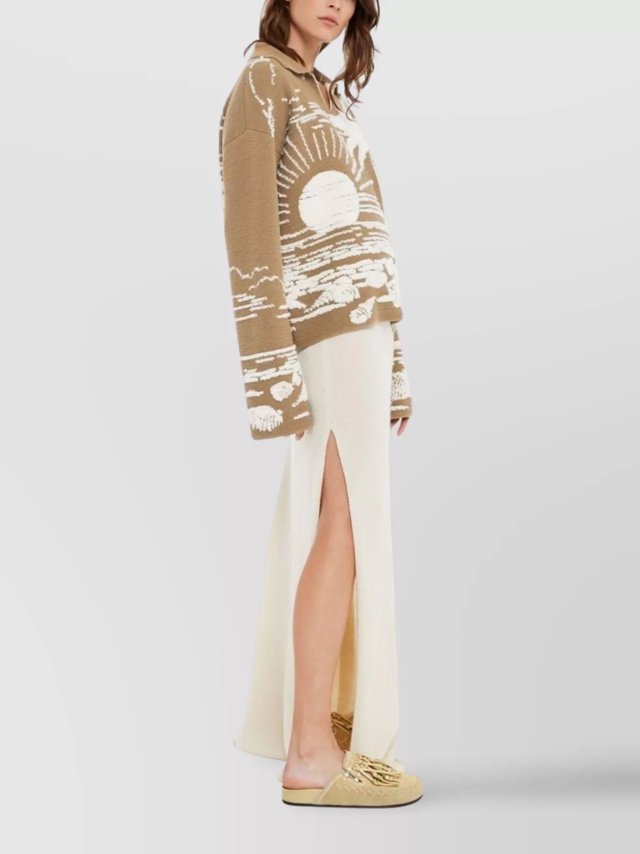 Alanui Knitwear Polo Collar Graphic Pattern Sweatshirt