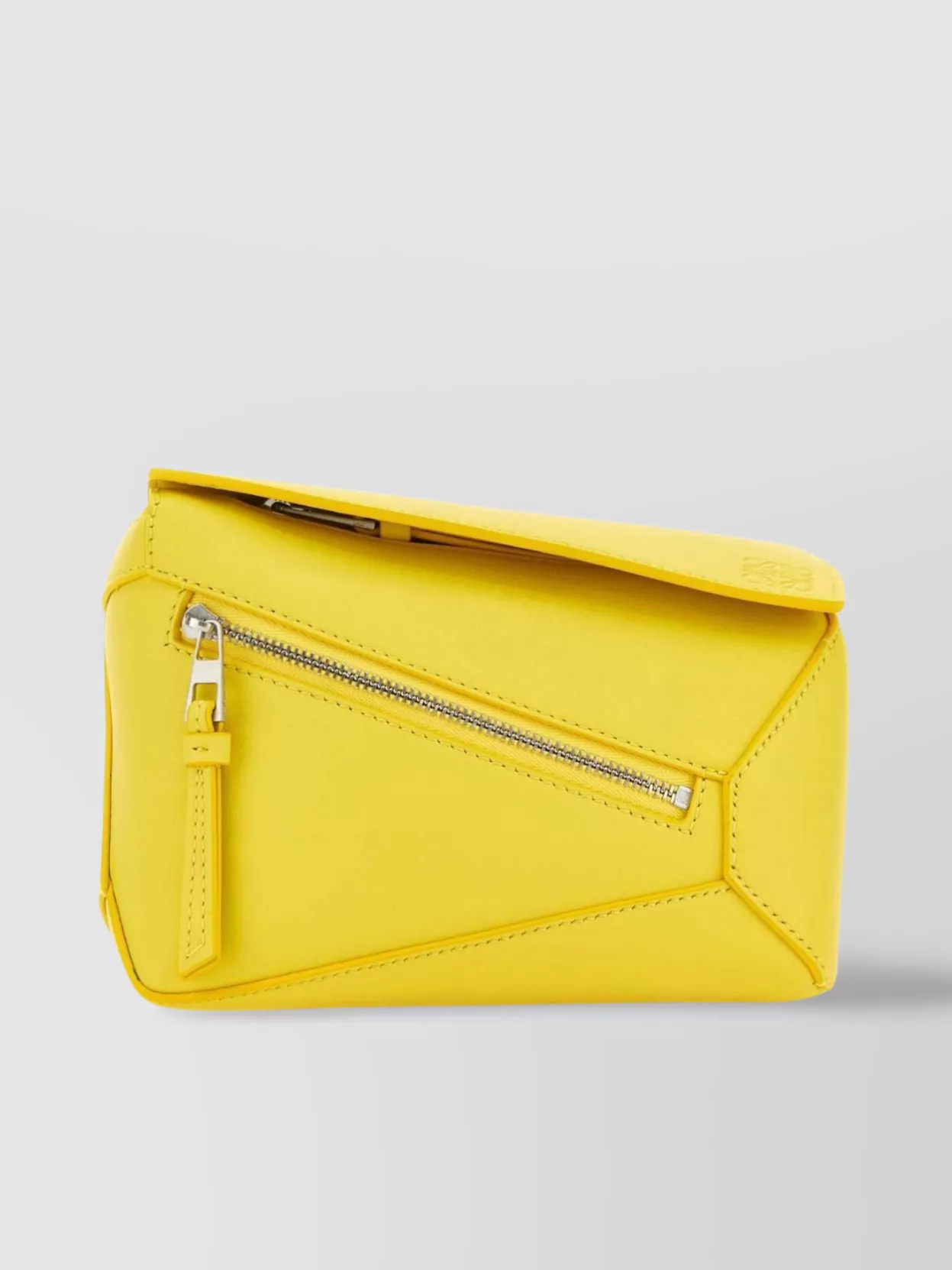 Loewe Mini Puzzle Belt Bag With External Zip Pocket In Yellow