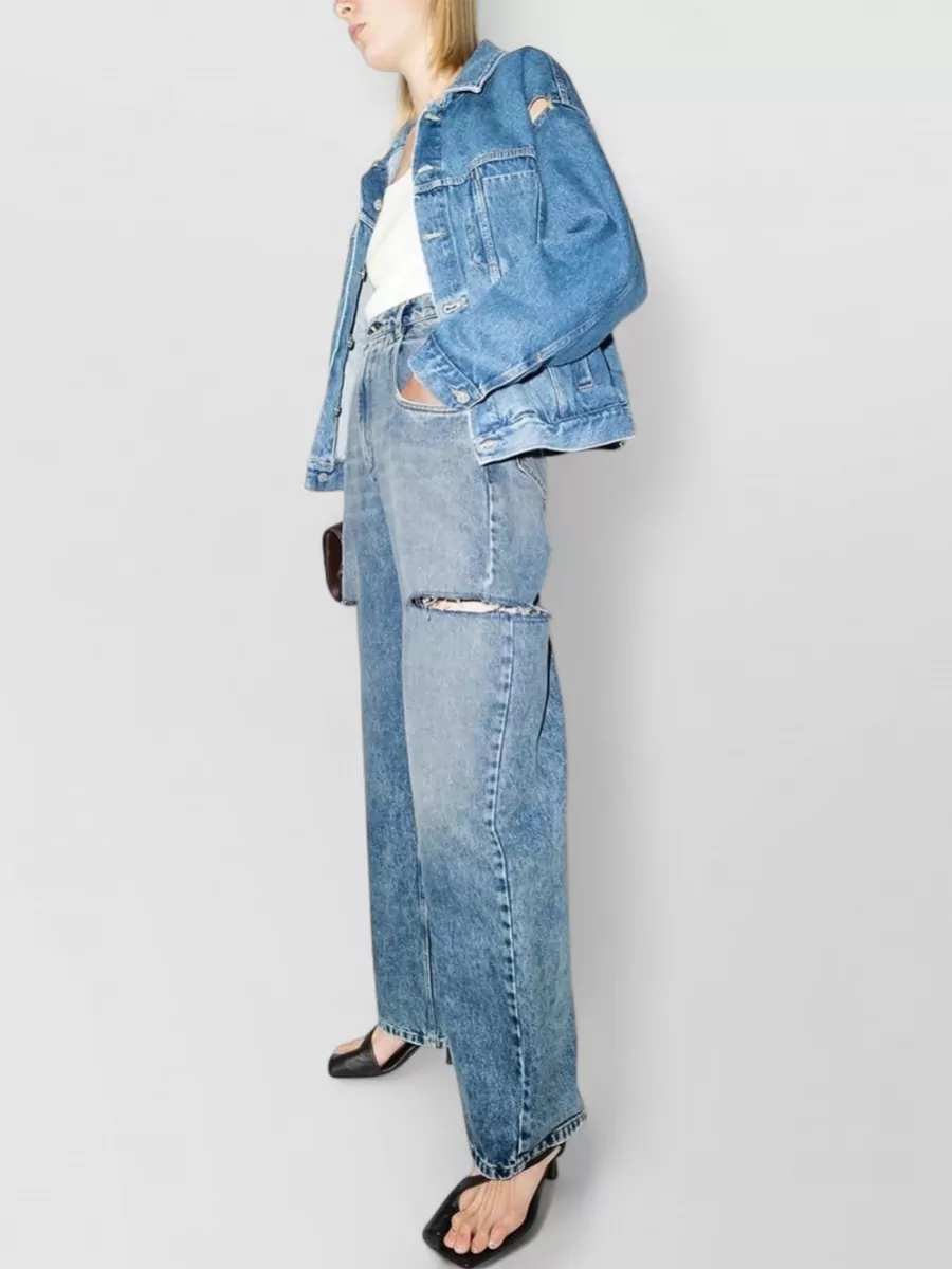 Maison Margiela High Waist Wide Leg Five Pocket Trousers