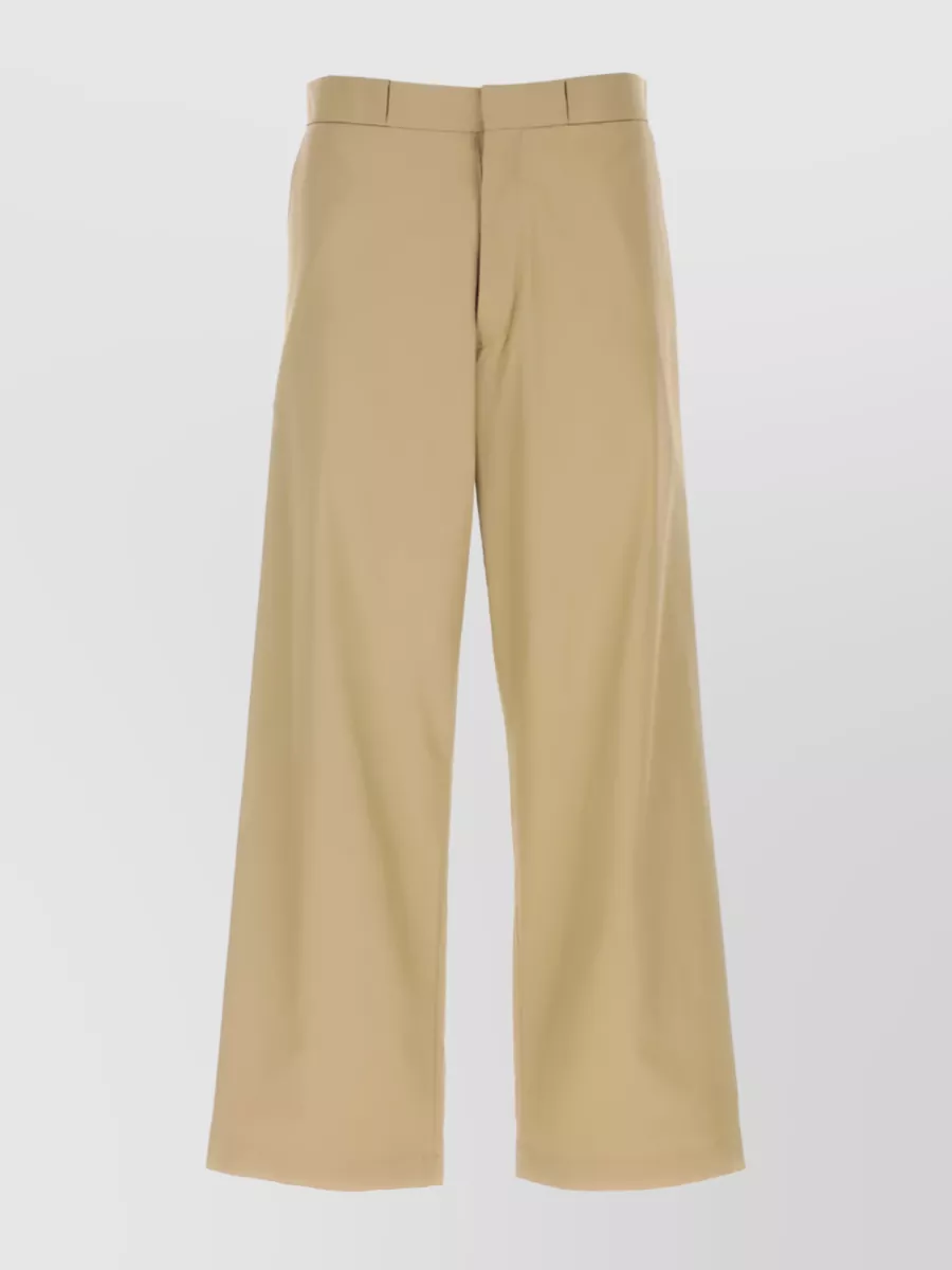 Shop Mm6 Maison Margiela Tailored Straight-leg Cotton Trousers In Brown