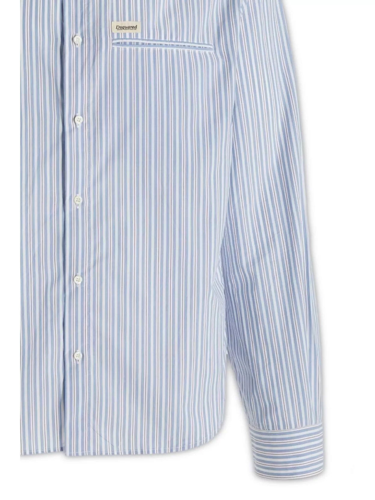 DSQUARED2 COTTON SHIRT WITH STRIPED PATTERN AND BUTTON-DOWN COLLAR