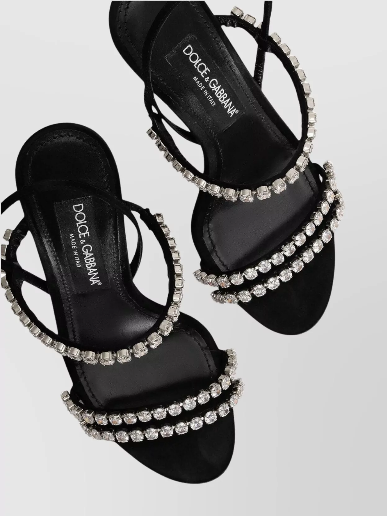 Dolce&Gabbana Satin Sandals Crystal Strap
