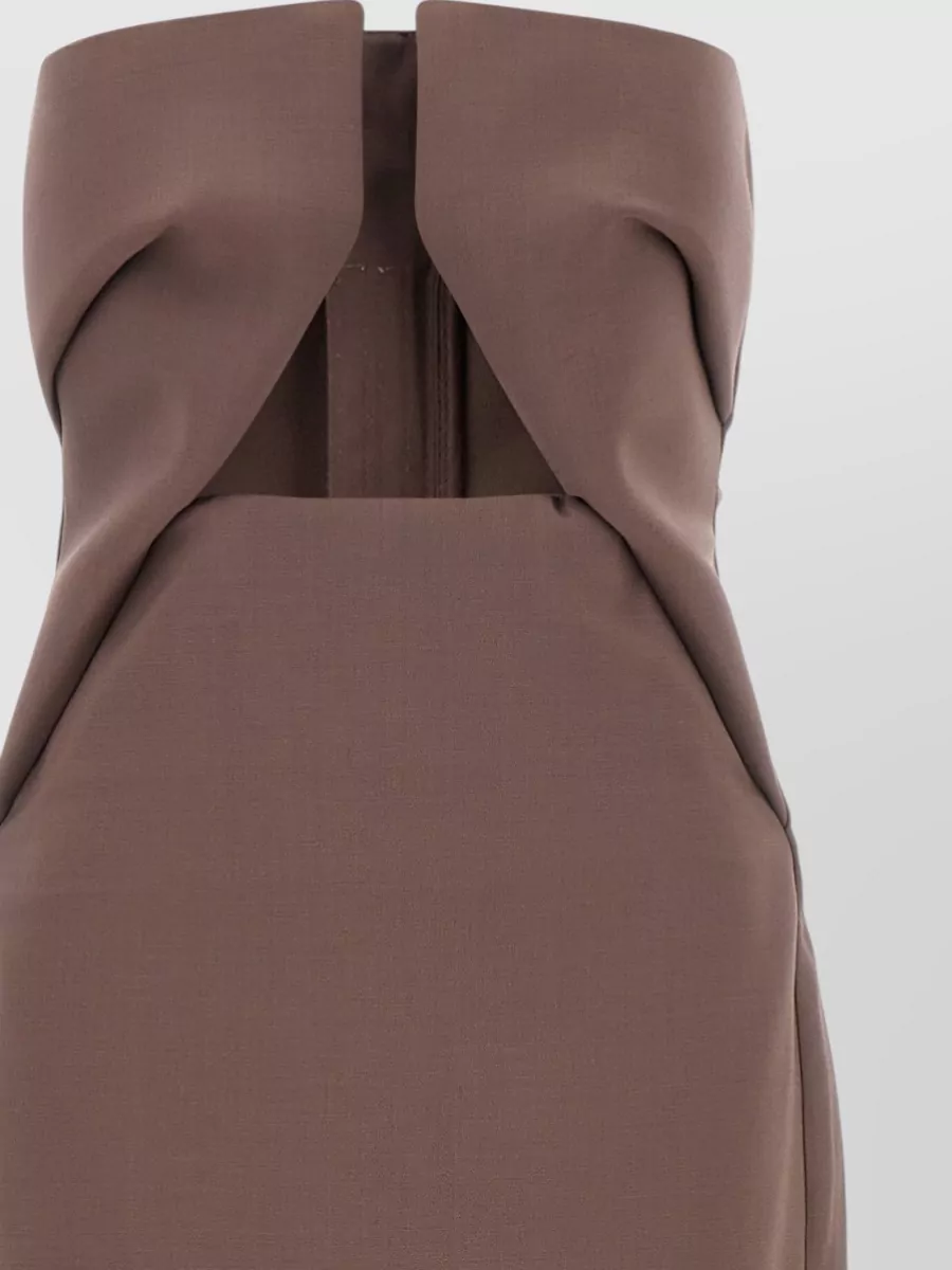 Rick Owens Wool Strapless Maxi Dress
