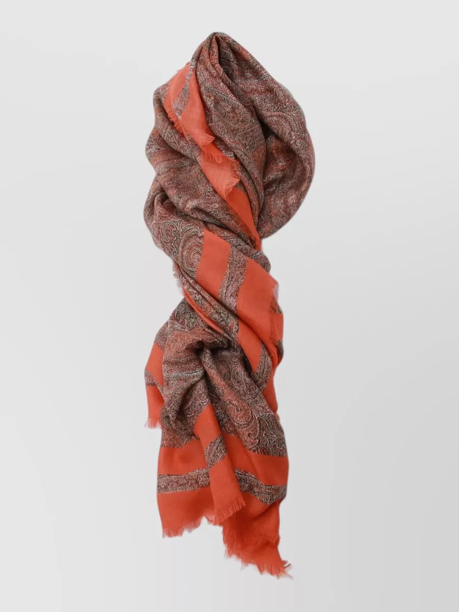 Etro Lightweight Rectangular Scarf Fringed Edges