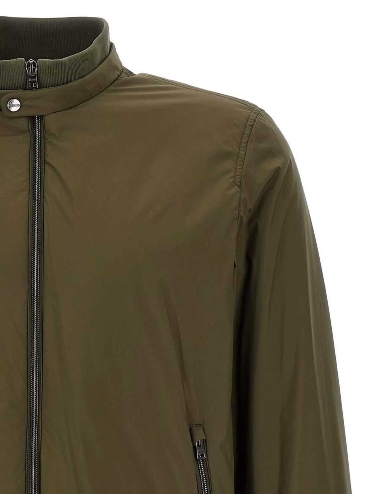Herno Ribbed Bomber Jacket With Side Pockets