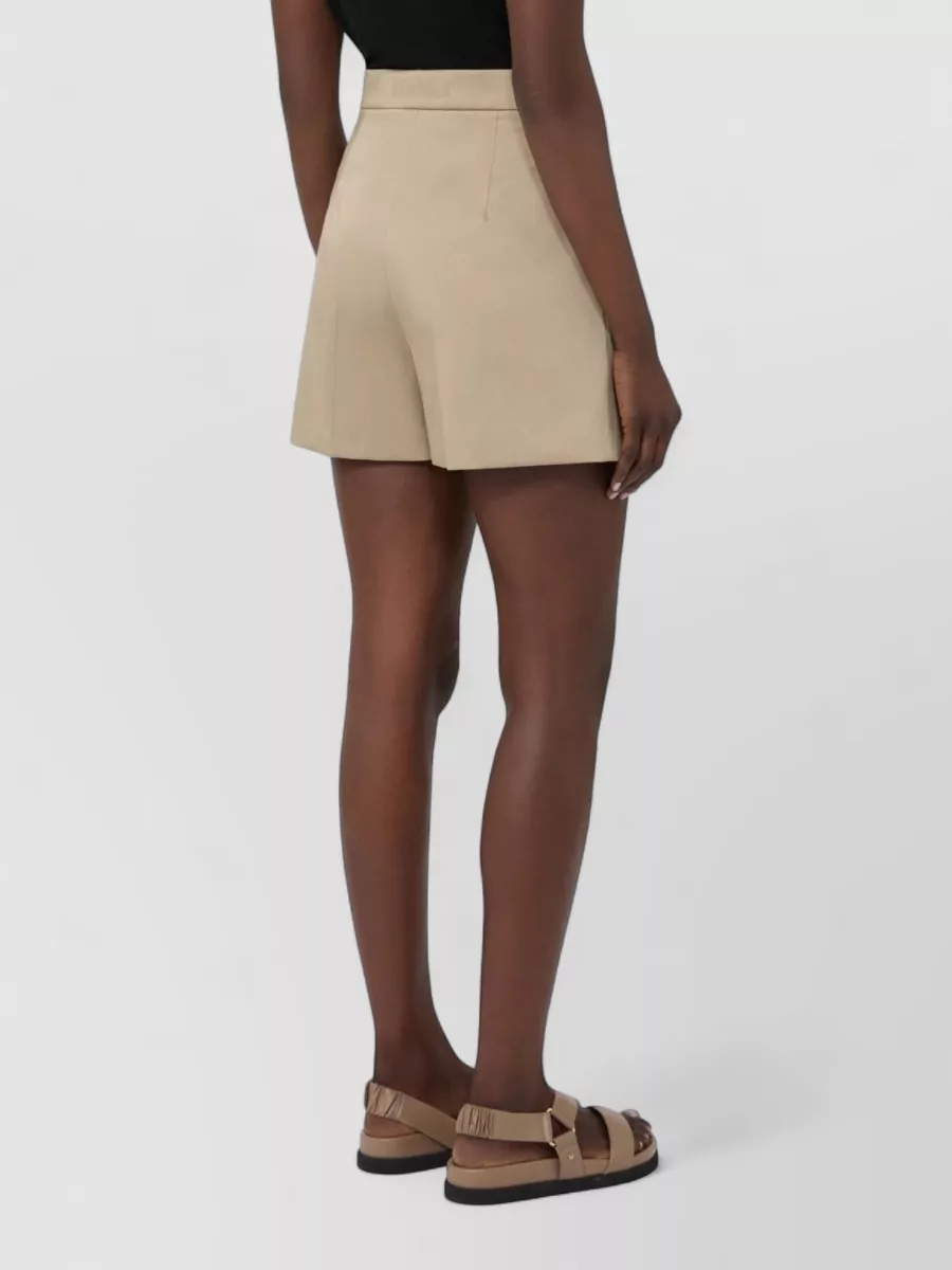 Max Mara Cotton Satin High-Rise Tailored Shorts