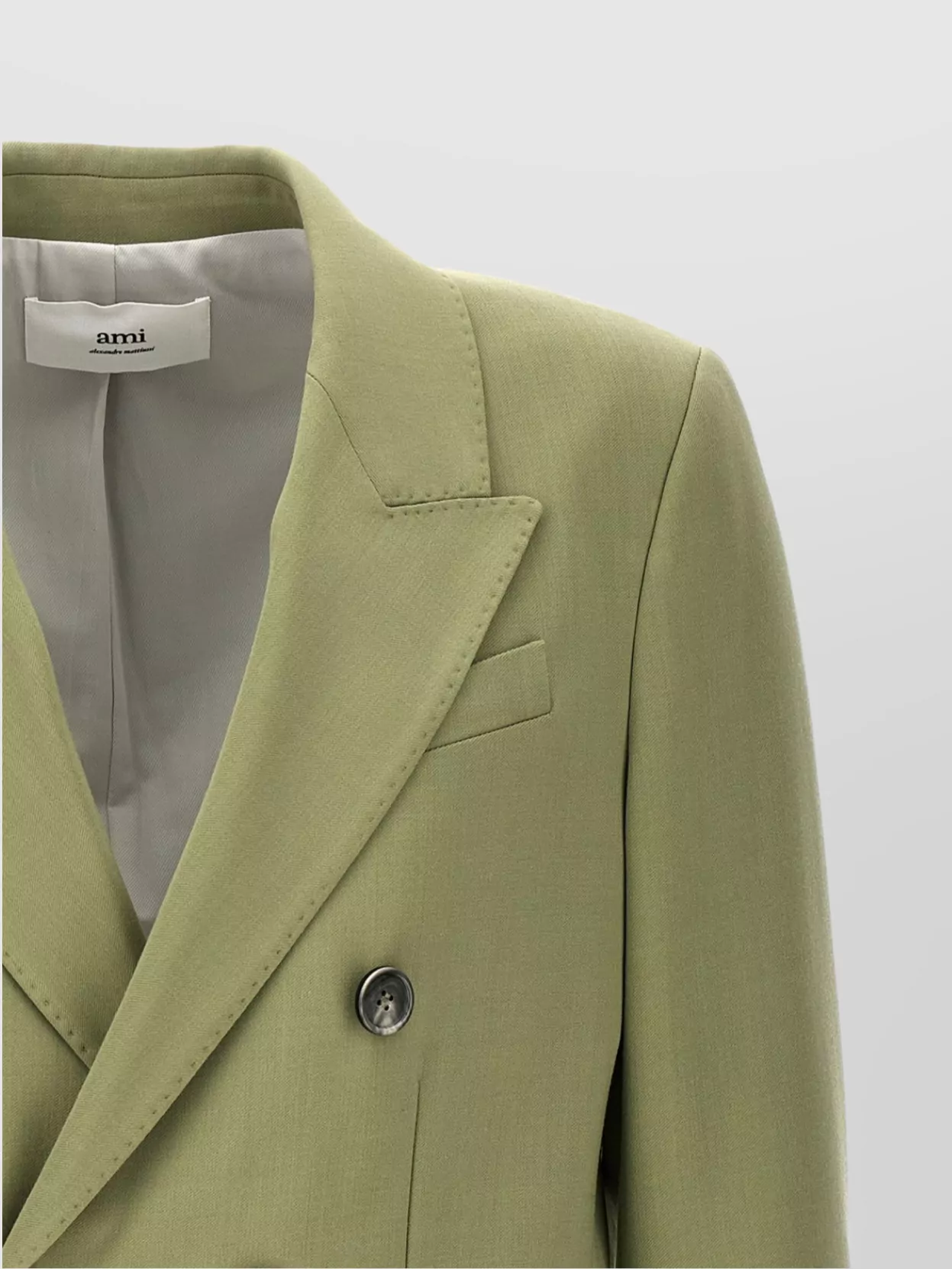 Ami Alexandre Mattiussi Front Double-breasted Tailored Jacket In Green