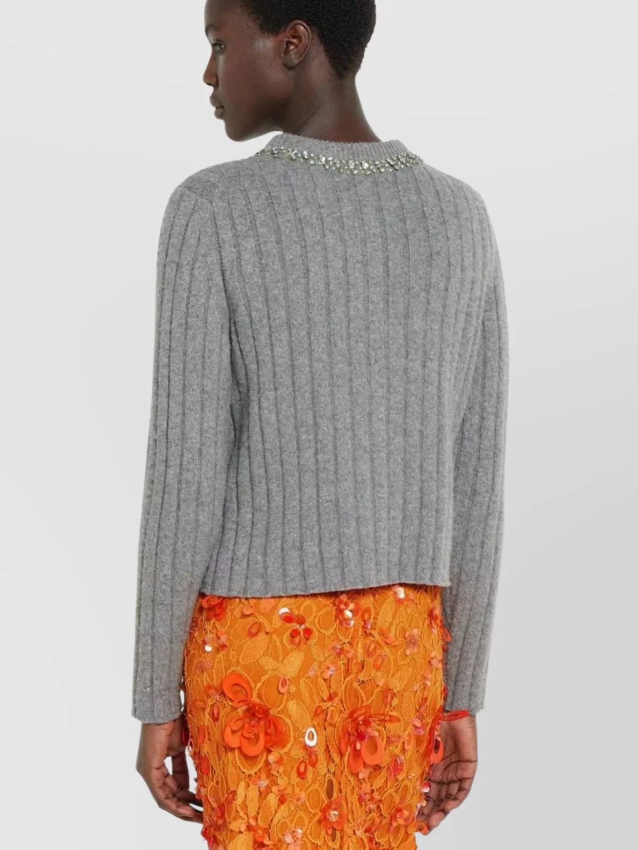 Gucci Soft Wool Cashmere Ribbed Cardigan