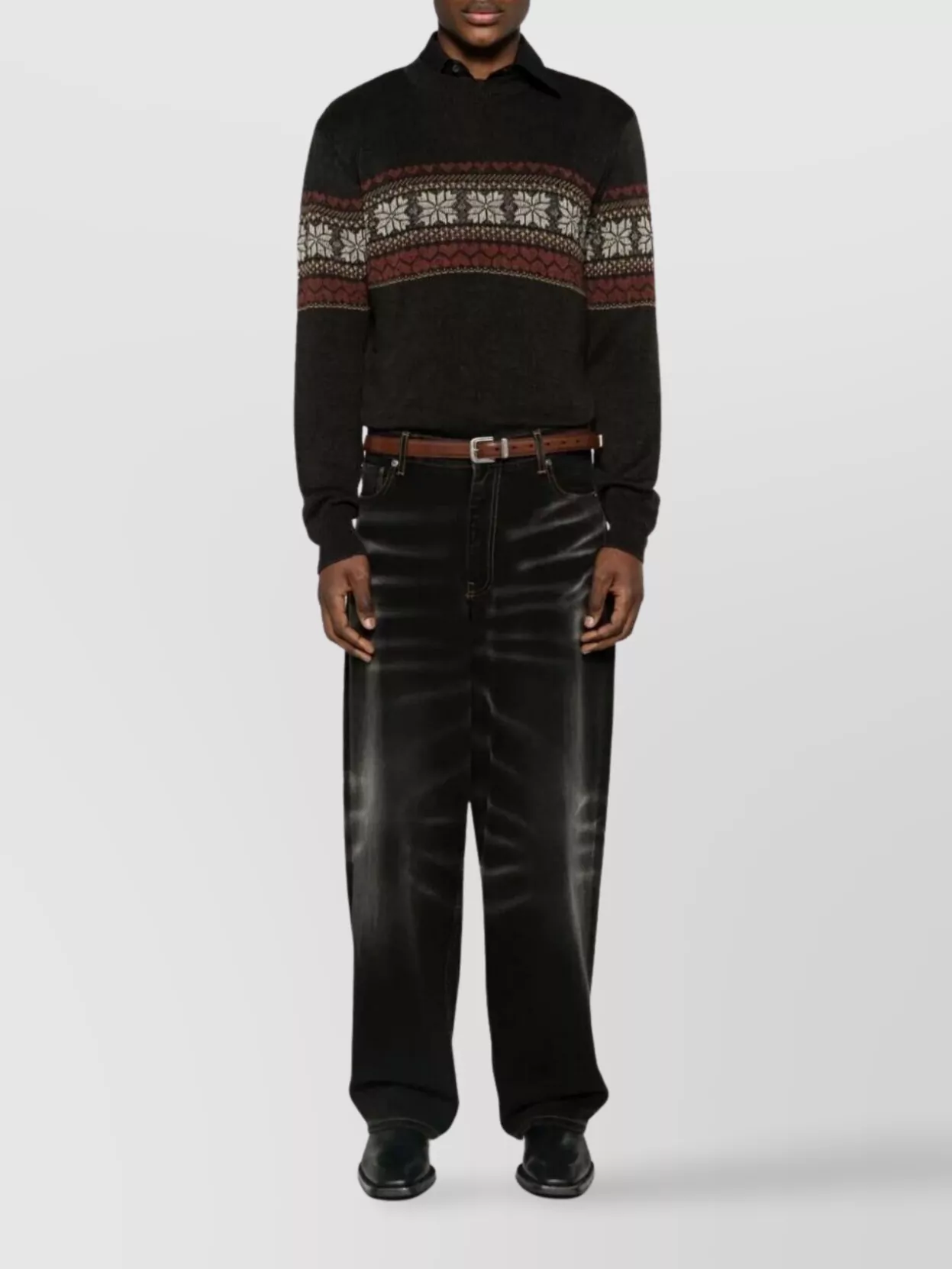 Our Legacy Base Crewneck Sweater Roundneck Patterned In Multi