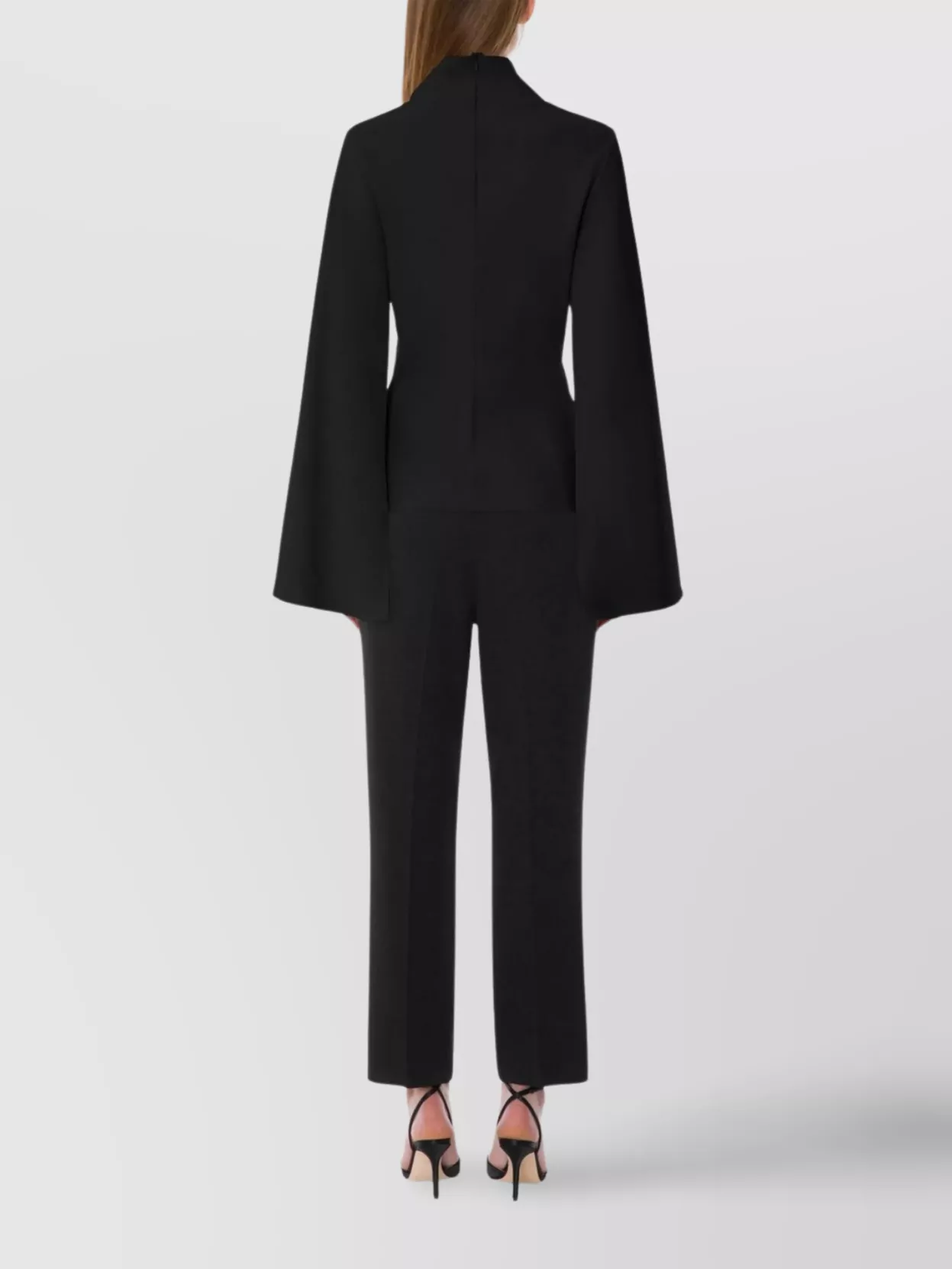 Alberta Ferretti High Waist Straight Leg Trousers With Side Pockets