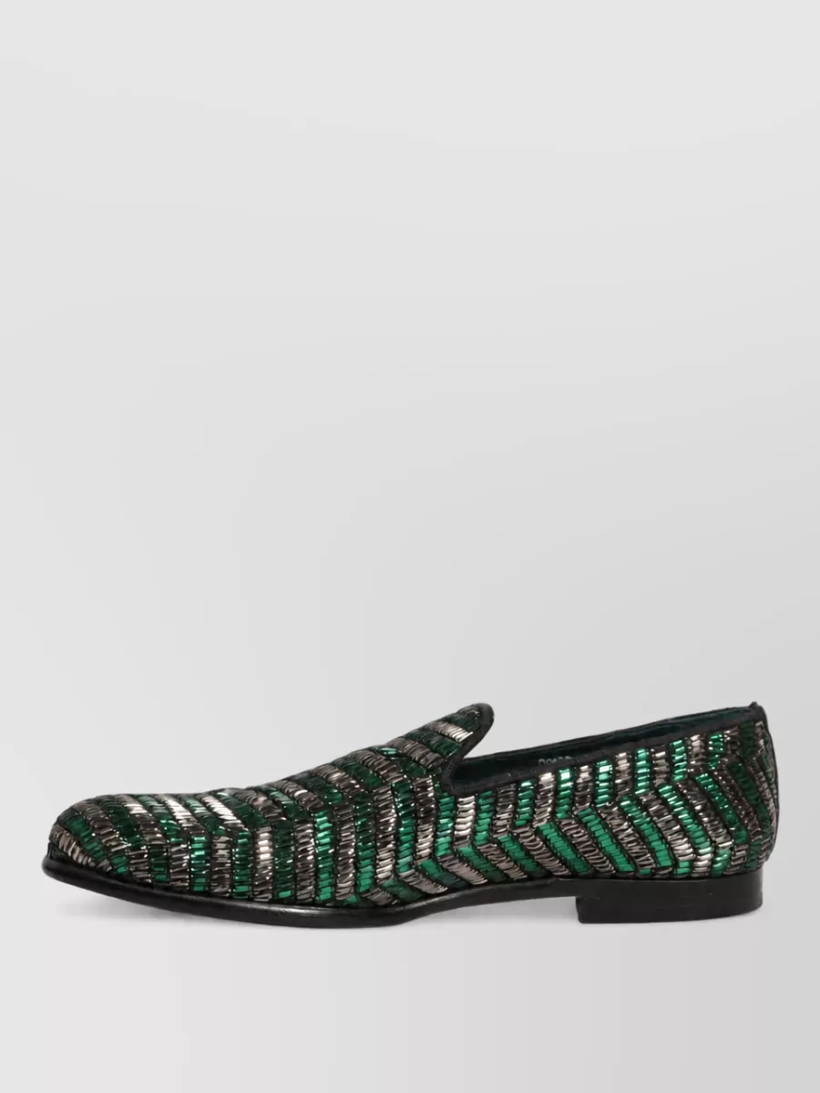 Dolce&Gabbana Leather Embellished Slippers