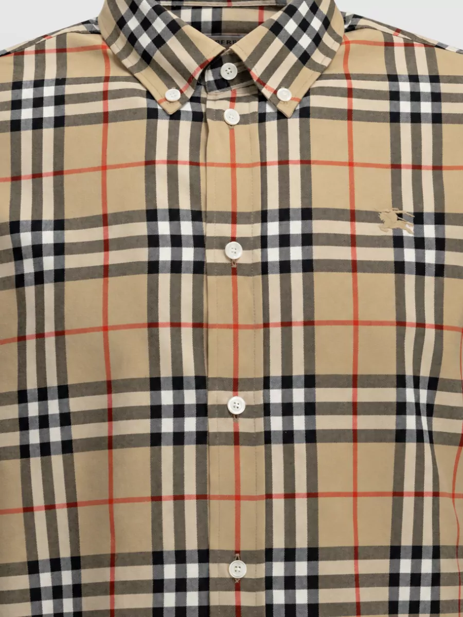 Burberry Check Cotton Long-Sleeve Shirt