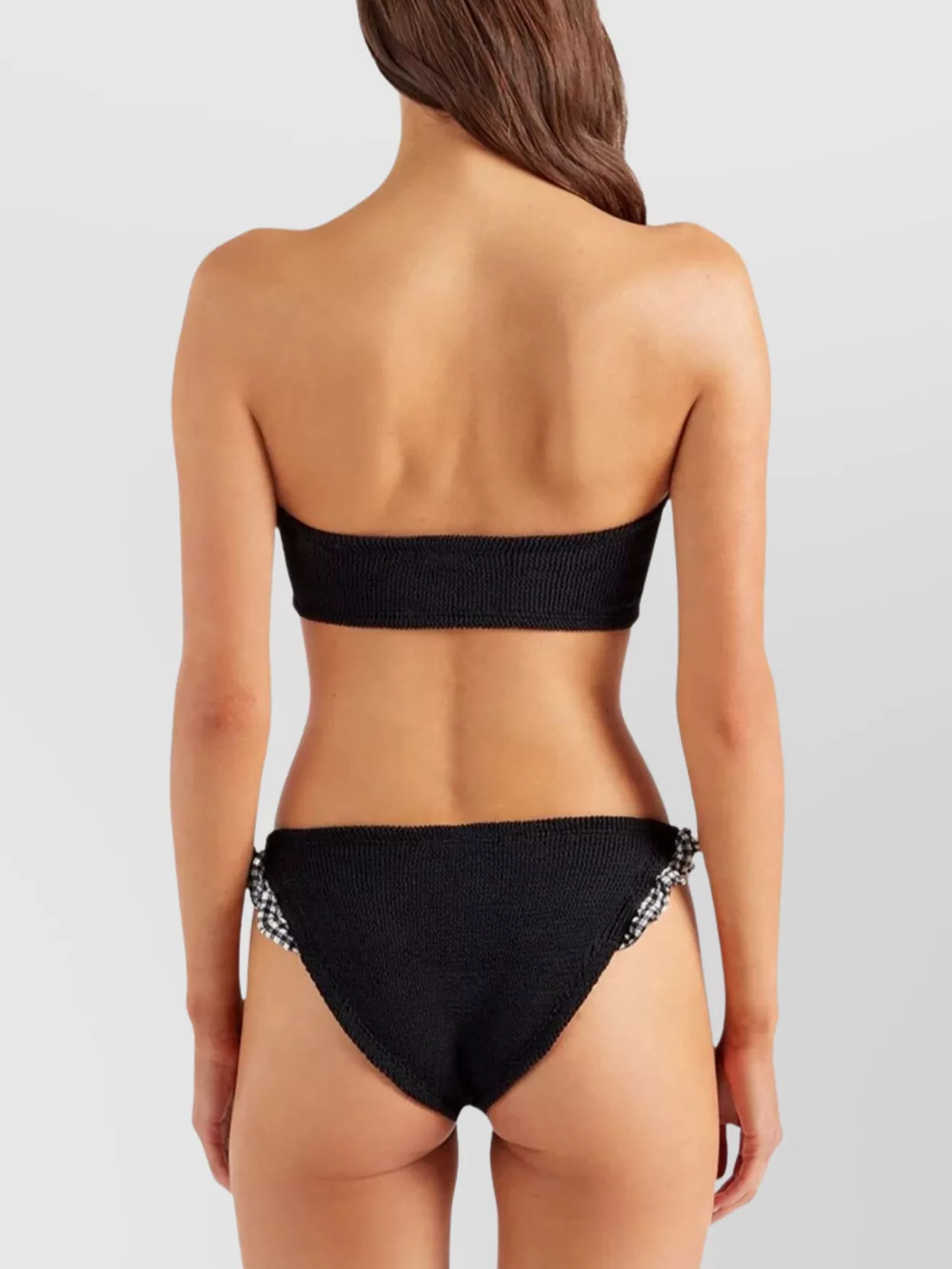 Hunza G Asymmetric Bandeau Bikini Ruffle Trim