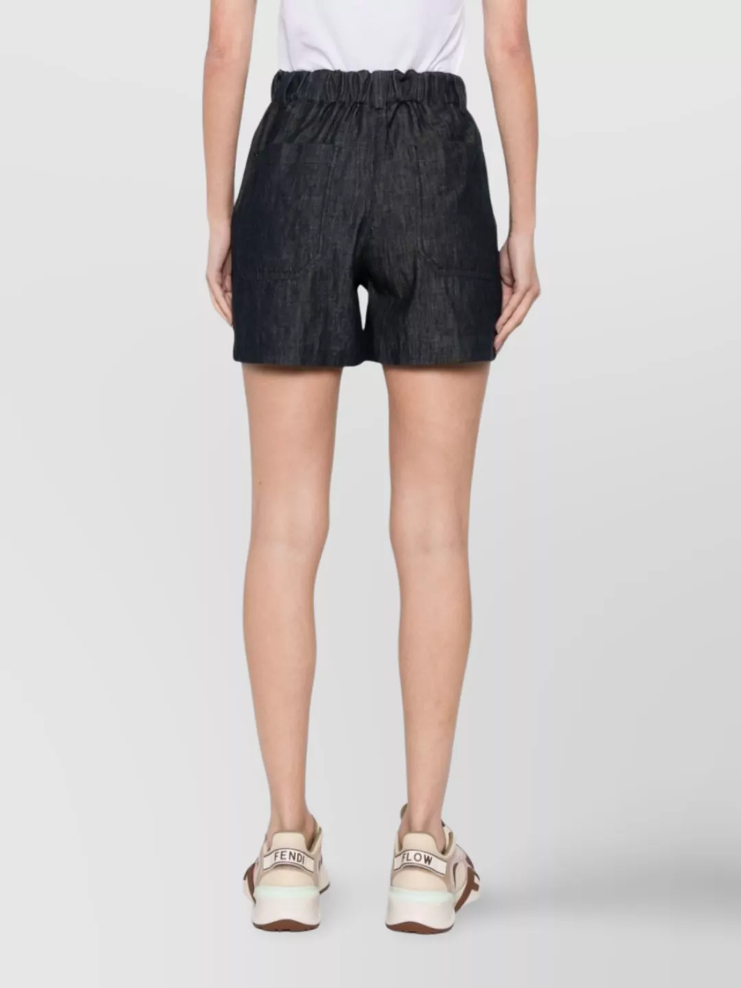 Shop Brunello Cucinelli Denim Cotton Shorts Belt Loops