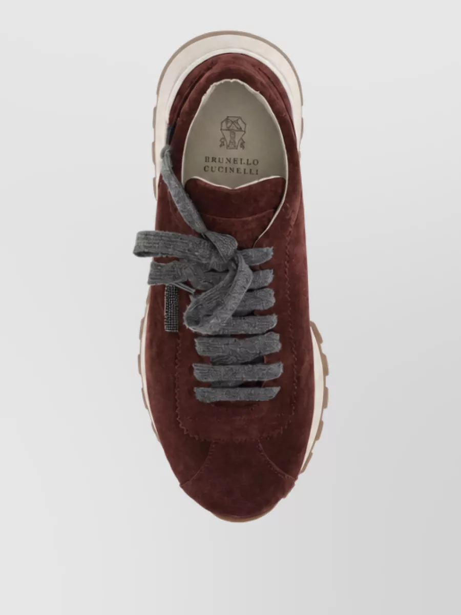 Brunello Cucinelli Leather Lace-Up Sneakers
