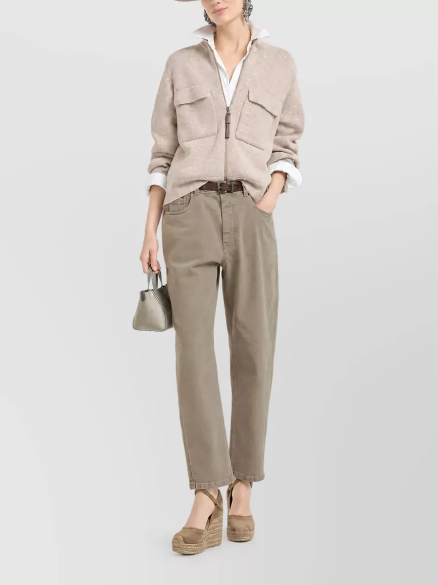 Brunello Cucinelli Long-Sleeve Zip Cardigan