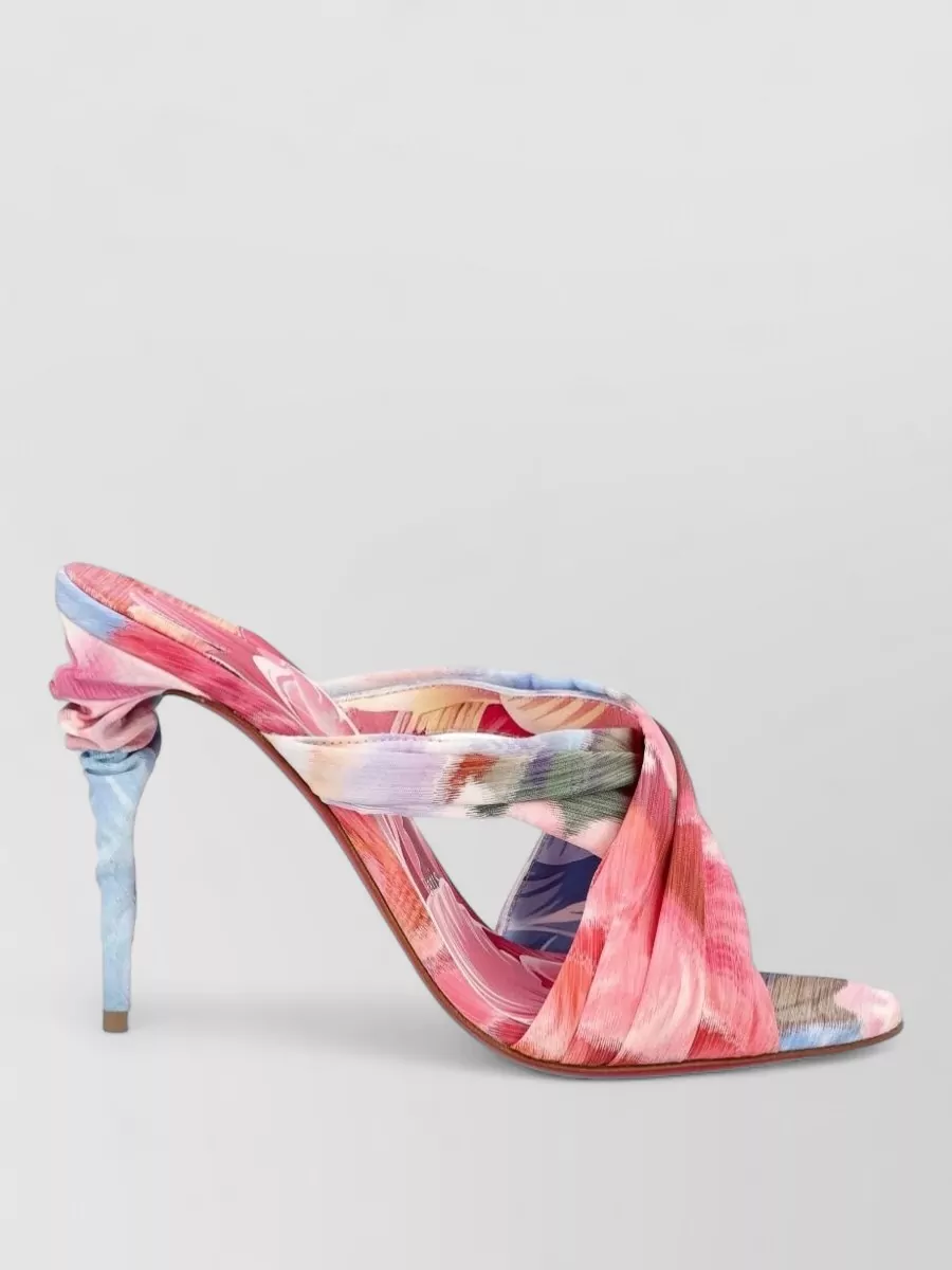 Christian Louboutin Floral-Print Knot-Detail Mules