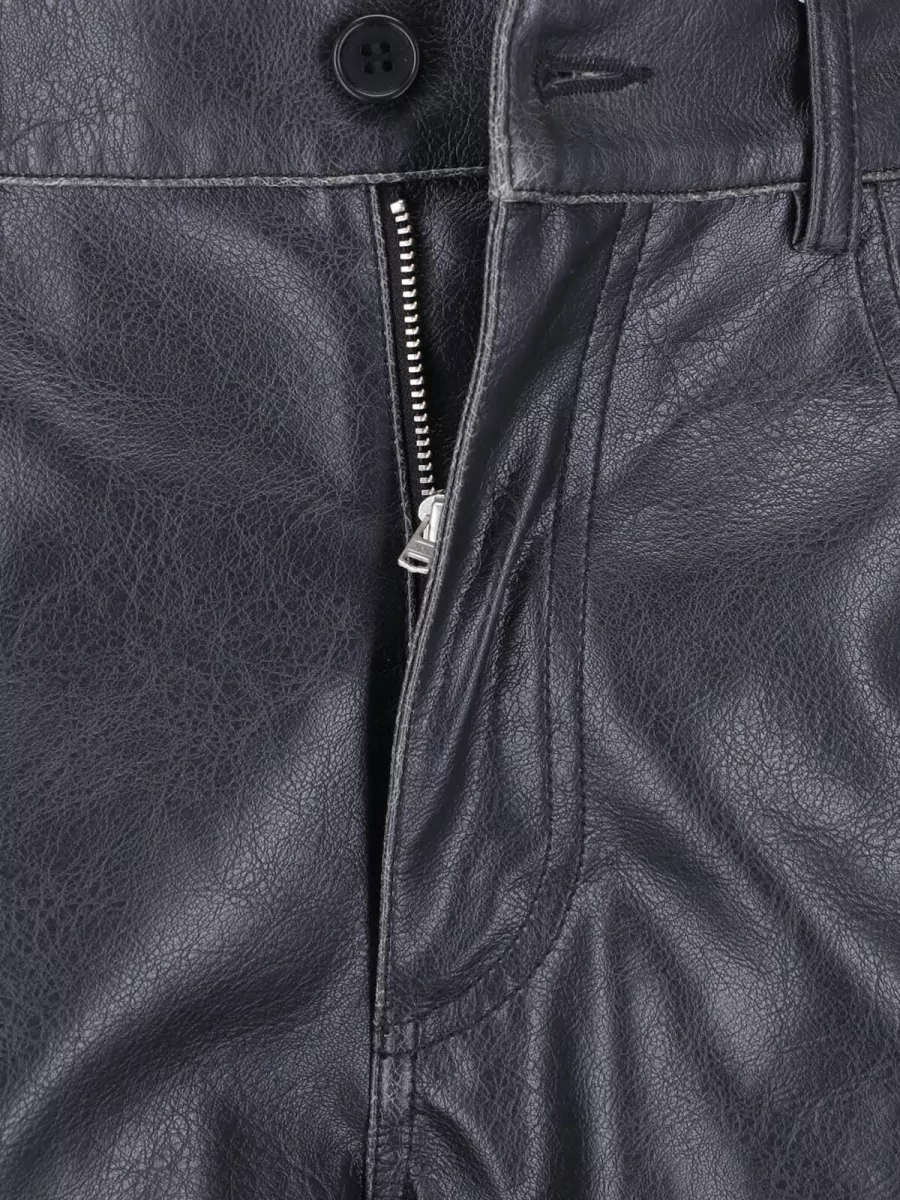 Mm6 Maison Margiela Faux Leather Knee-Length Straight Bermuda Shorts